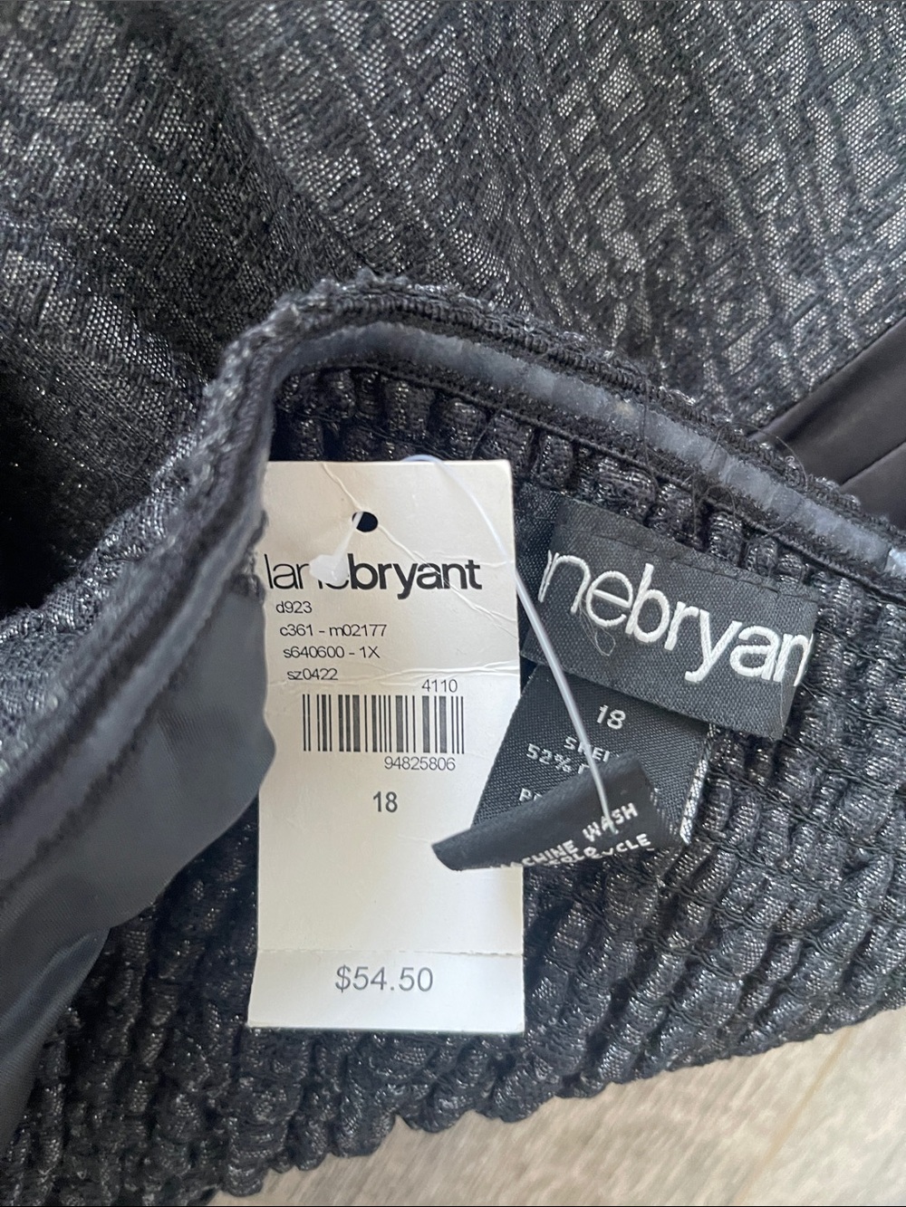 Lane Bryant Black Strapless Bow-Waist Textured Bustier Top - Picture 9 of 9